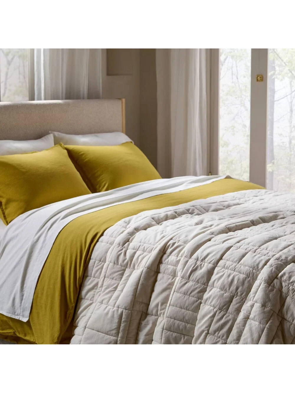 New - Full/Queen Cozy Block Quilt White - Parachute By Target
